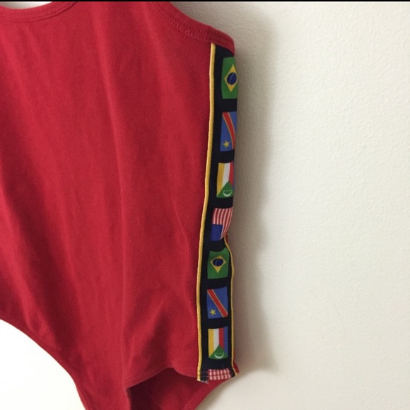 FOREVER 21 Red Side Striped Flag Bodysuit - Picture 6 of 11